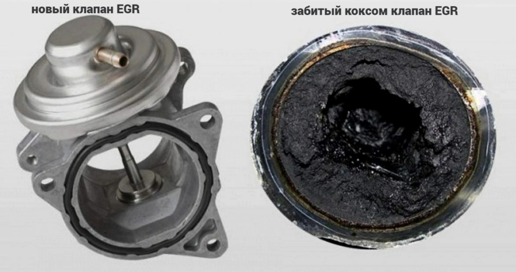 Клапан EGR, забитый сажей и нагаром