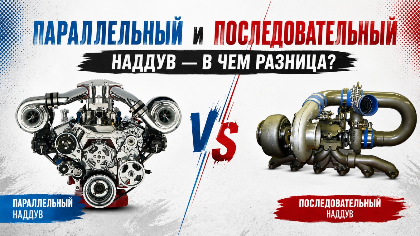 Схемы параллельного и последовательного наддува